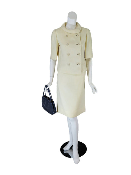 60s Skirt Suit in Cream - on Delphine