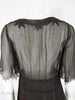 20s/30s Dress in Black Crepe -back, close
