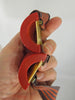 Art Deco Red Bakelite Belt Buckle & Belt - side view