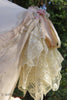 White Flounced Ball Gown -sleeve detail