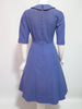 50s Purple Wool Day Dress - back with crinoline