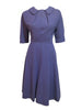 50s Purple Wool Day Dress - no crinoline
