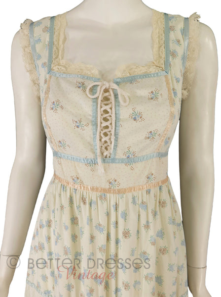 70s/80s Gunne Sax Maxi Sundress bodice