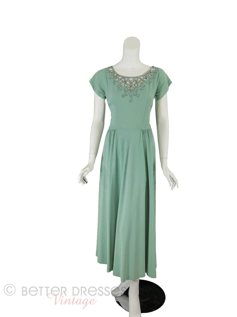 40s/50s Seafoam Gown - front full view