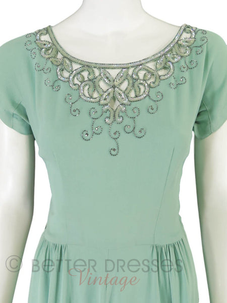 40s/50s Seafoam Gown - bodice
