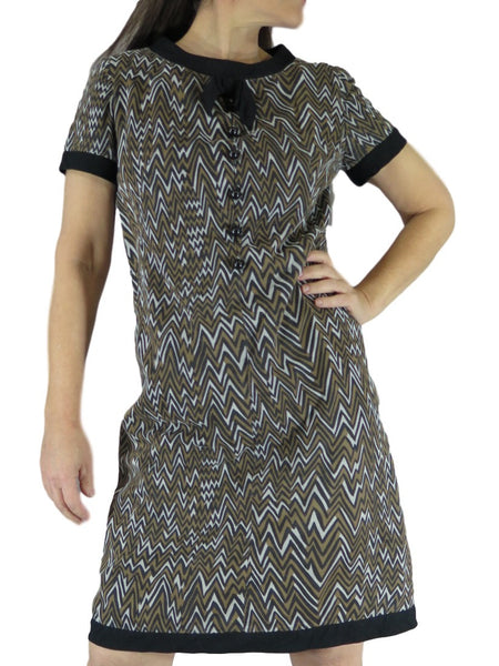 60s Graphic Shift Dress - on a person