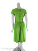 60s Lime Green Polka Dot Dress - back view