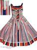 50s Bold striped Dress - interior and tag