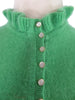 50s Green Cashmere Sweater - neck closed