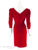 50s/60s Red Velvet Sheath Dress - Back view
