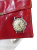 60s Red Leather Wallet With Watch -watch close-up