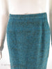 60s Teal Tweed Suit - skirt detail