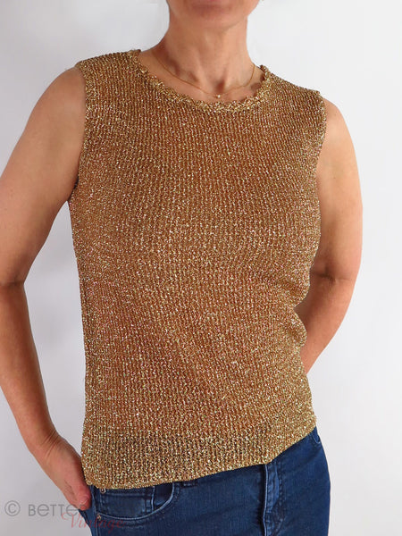 60s Metallic Gold Shell - on a person