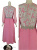 60s Pink and Silver Maxi Gown - back views