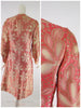 60s Pink Metallic Coat Dress - back views