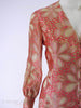 60s Pink Metallic Coat Dress - Sleeve detail