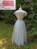 40s Light Blue Ball Gown and Shrug - back, with tag from Muse's