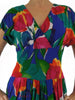 80s Bright Cross-Front Dress - bodice