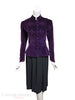Vtg Purple Velvet Peplum Jacket