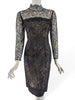 Close view of little black cocktail dress in lace