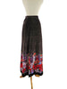 back view of vintage maxi skirt with floral border