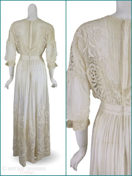 Edwardian white dress - back views