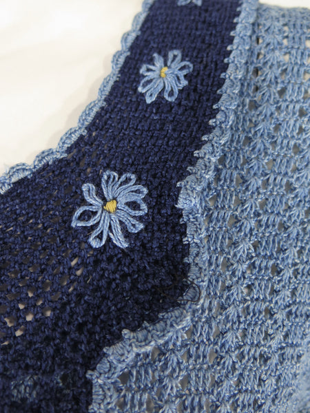70s or 30s crochet day dress stitch detail