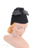 1930s Tall Felt Pixie Hat in Black