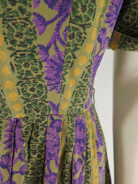 60s Full Skirted Shirtwaist - waist detail