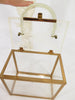 Sac à main boîte en lucite transparente des années 50