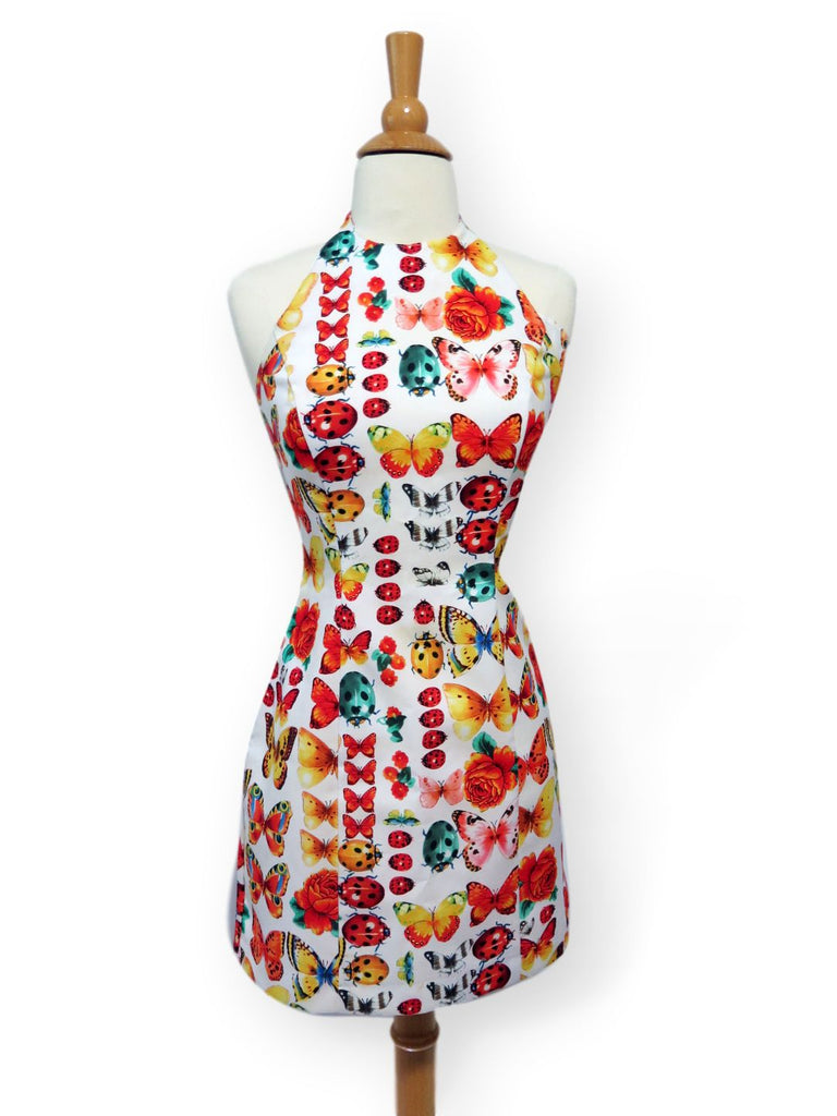 80s halter mini dress on dress form