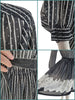 details of 70s/80s black and white dress