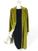 Dress beneath a 50s Acid Green Velvet Swing Coat