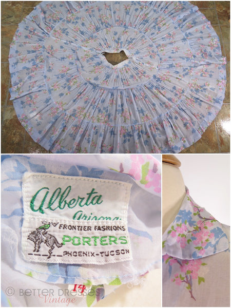 details of 50s patio dress with Porters Frontier Fashions label