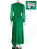 60s Green Chiffon Gown - back and Emma Domb label