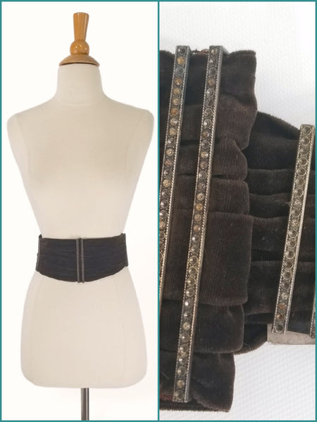 Victorian velvet and silver belt