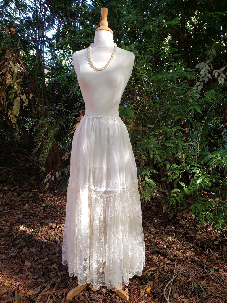 Vintage Cotton Netting and Lace Petticoat
