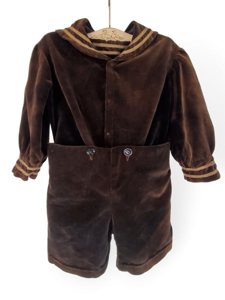 Antique Velvet Sailor Suit - front