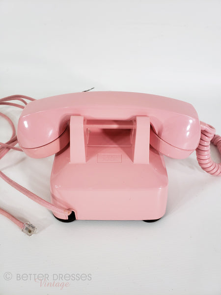 Pink Vintage Rotary Phone Back View