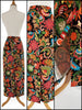 80s Maxi Skirt in Bold Jacobean Print