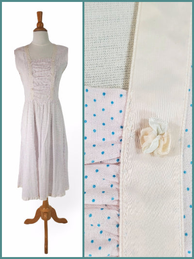 Main and detail view of 40s/50s nightgown