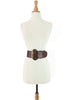 80s Wide Leather belt with brass buckle