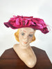 40s/50s Platter Hat in Magenta Fur Felt