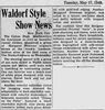1949 article about Margaret Newman fashions at Waldorf-Astoria.