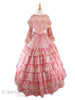 1850s Pink Organdy Evening Gown - back, with fichu