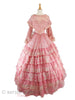1850s Pink Organdy Evening Gown - back, with fichu