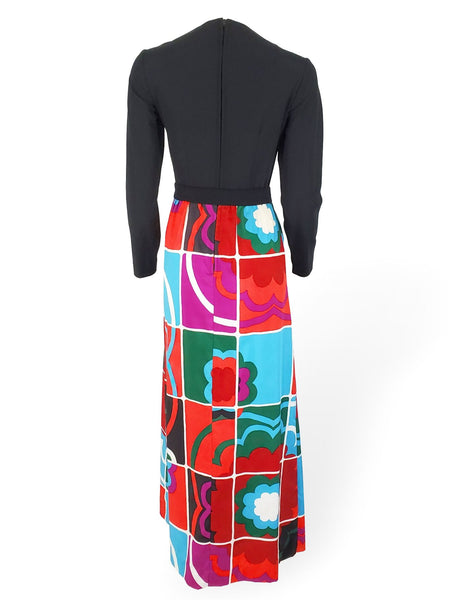 Back view of flower power Vintage Maxi Dress