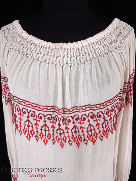 30s/40s Peasant Blouse - close