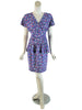 80s floral peplum dress, far view