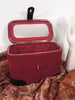 60s Red Tweed Train Case - lid open
